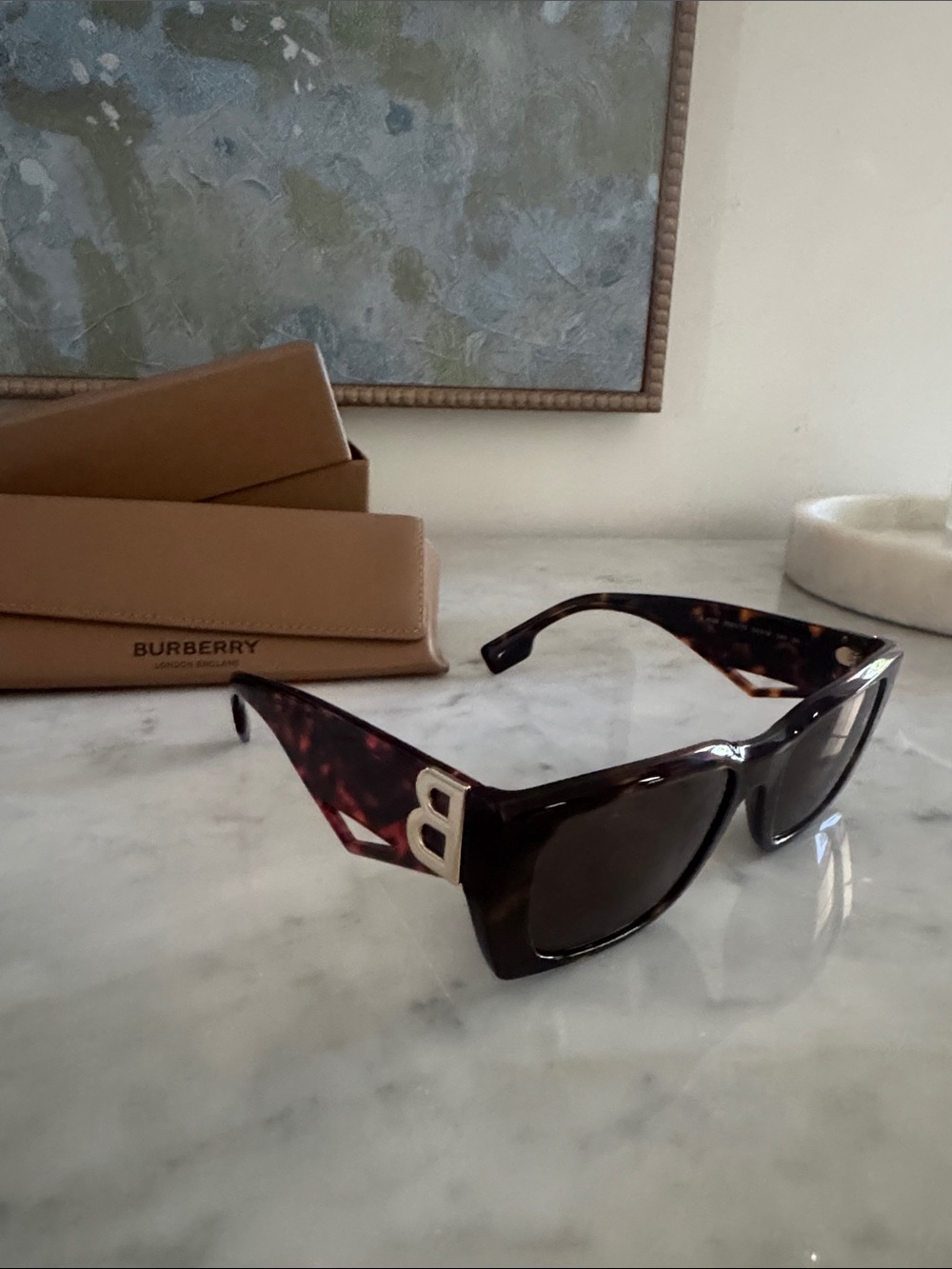 Burberry Poppy Rectangular Sunglasses - Picture 1 of 10